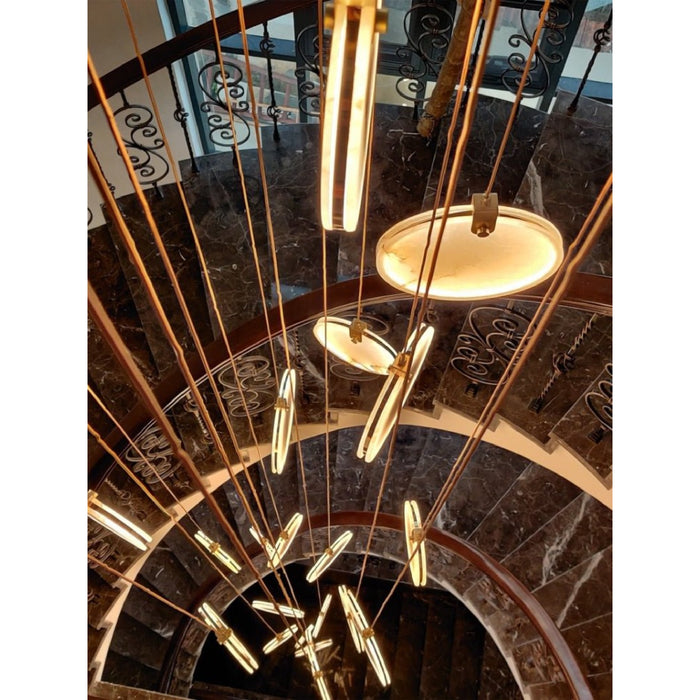 MIRODEMI® Amalfi | Luxury Marble Spiral Long Hanging Ceiling Lighting Fixture