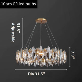 MIRODEMI® Ampezzo | Round Gray Chandelier With Big Crystals Luxury Interior