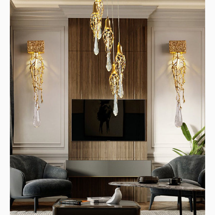 MIRODEMI® Andora | Stylish Creative Crystal Chandelier with Clear Glass Drops