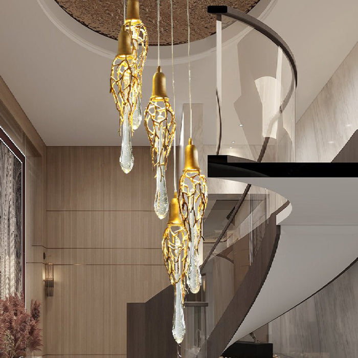 MIRODEMI® Andora | Creative Crystal Chandelier with Clear Glass Drops
