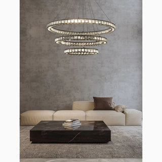 MIRODEMI® Antwerpen | Ring Gold Crystal Chandelier for Living Room