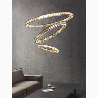 MIRODEMI® Antwerpen | Ring Gold Crystal Chandelier for Living Room