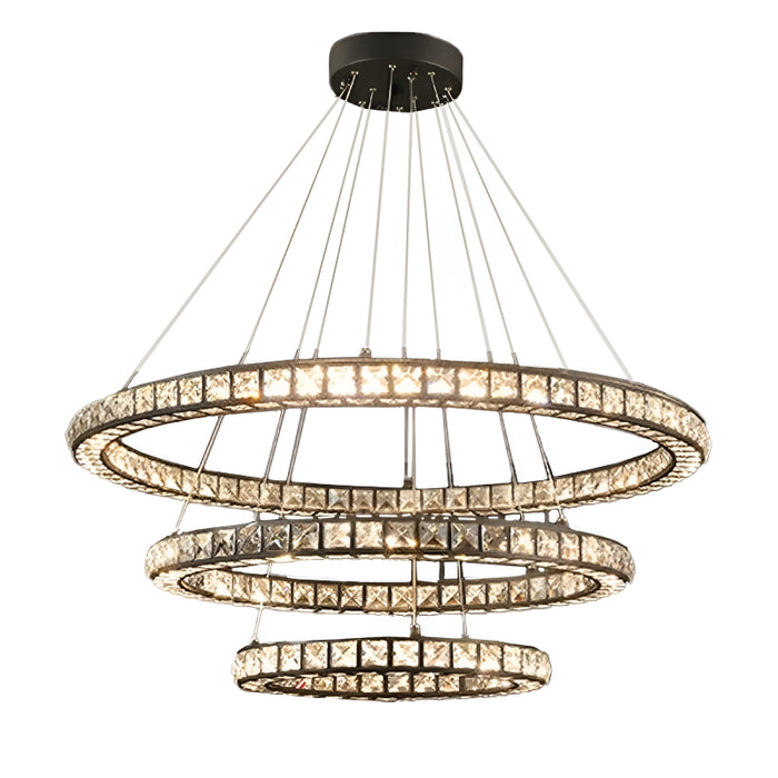 MIRODEMI® Antwerpen | Ring Gold Crystal Chandelier for Living Room