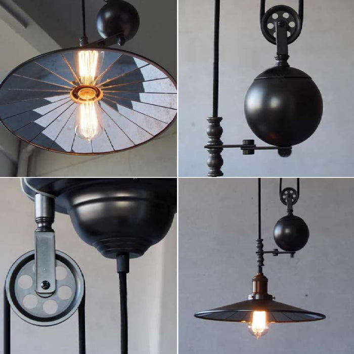 MIRODEMI Apricale Black Retro Iron Pendant Lamp Industrial Design Details