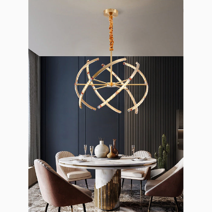 MIRODEMI® Arnasco | Creative Spherical Copper Crystal Chandelier