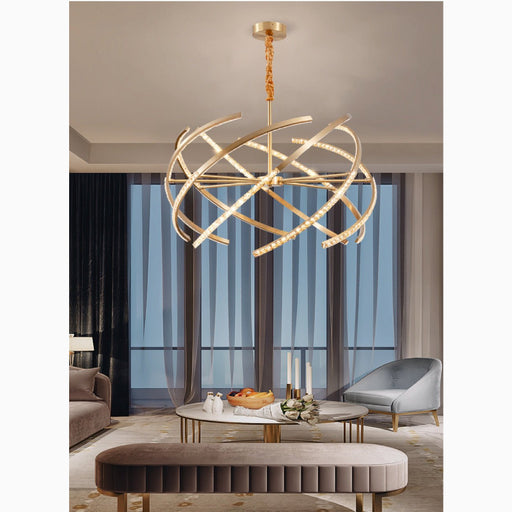 MIRODEMI® Arnasco | Creative Spherical Copper Crystal Chandelier