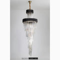 MIRODEMI Art Deco | Black and Gold Crystal Chandelier Black Light Turn Off