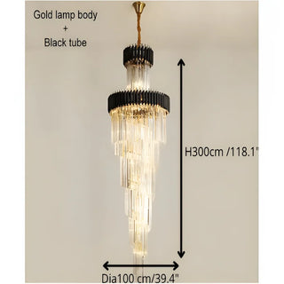 MIRODEMI Art Deco | Black and Gold Crystal Chandelier Parameters 100cm