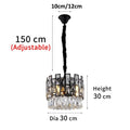 MIRODEMI® Art Deco Drum Black Crystal Chandelier for Dining Area