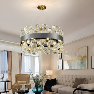 MIRODEMI Art Deco Round Crystal Chandelier For The Home