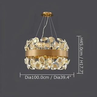 MIRODEMI Art Deco Round Crystal Chandelier For The Living Room Parameters 100cm