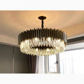 MIRODEMI® Ath | Drum Black Crystal Chandelier for Bedroom