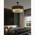 MIRODEMI® Ath | Drum Black Crystal Chandelier for Bedroom