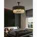 MIRODEMI® Ath | Drum Black Crystal Chandelier for Bedroom