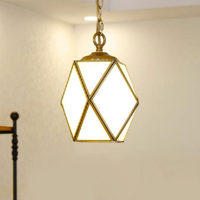 MIRODEMI Auvare Gold Art Deco Diamond Pendant Lamp Geometric Shape