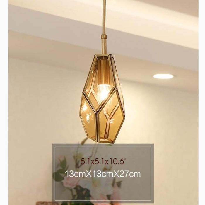 MIRODEMI Auvare Gold Art Deco Diamond Pendant Lamp Size