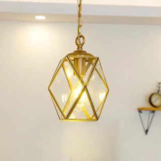 MIRODEMI Auvare Gold Art Deco Diamond Pendant Lamp Geometric Shape