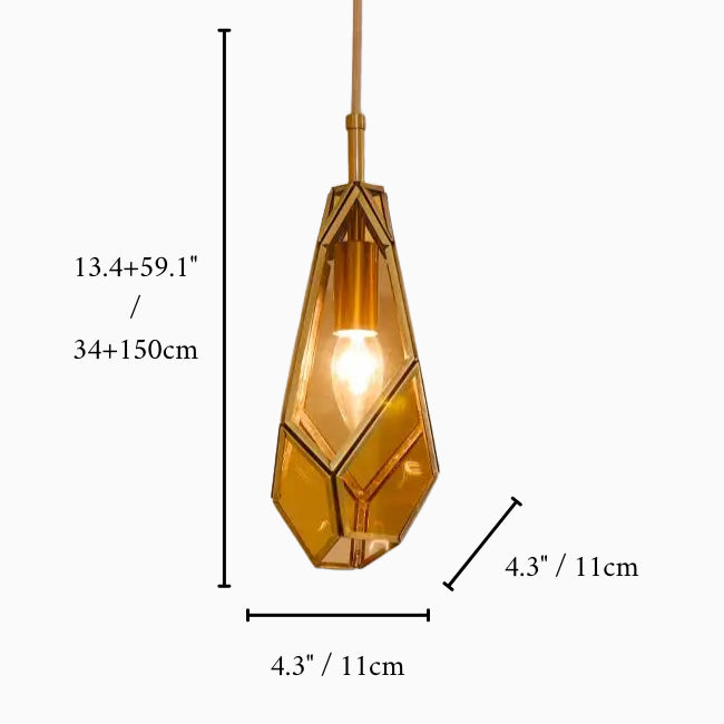 MIRODEMI Auvare Gold Art Deco Diamond Pendant Lamp Glass 