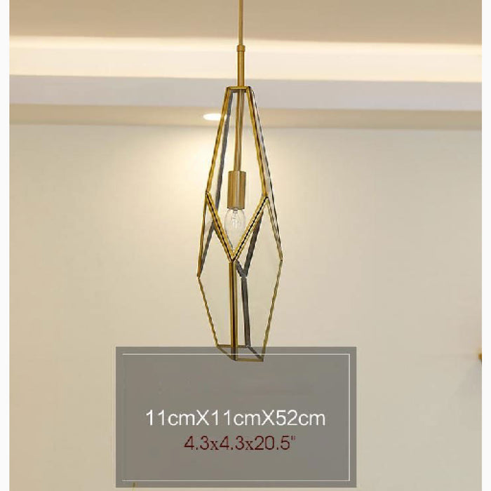 MIRODEMI Auvare Art Deco Diamond Pendant Lamp for Dining Room, Balcony, Bar E Clear