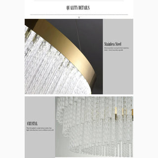 MIRODEMI Baceno Modern Stunning Round/Rectangle Crystal Chandelier Details