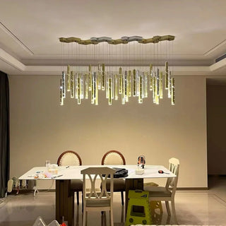 MIRODEMI® Bagno a Ripoli | Magic Star Shining Gold Tubes Pendant Chandelier