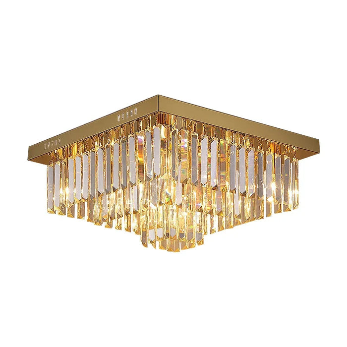 MIRODEMI® Bagnolo in Piano | Gold Square Crystal Chandelier