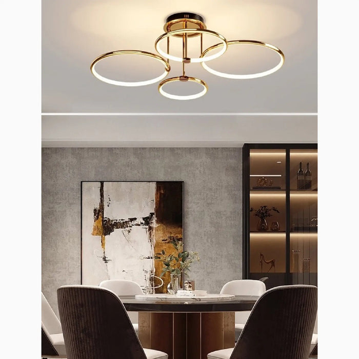 MIRODEMI® Bagolino | Luxury Ring LED Chandelier made of Electroplated Metal for Marvellous Living Room, Bedroom