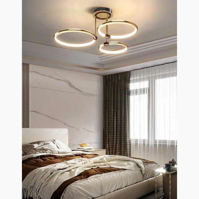 MIRODEMI® Bagolino | Luxury Ring LED Chandelier made of Electroplated Metal for Home