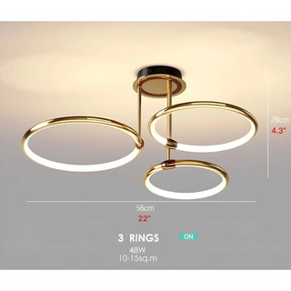 MIRODEMI® Bagolino | Luxury Ring LED Chandelier made of Electroplated Metal for Living Room, Bedroom