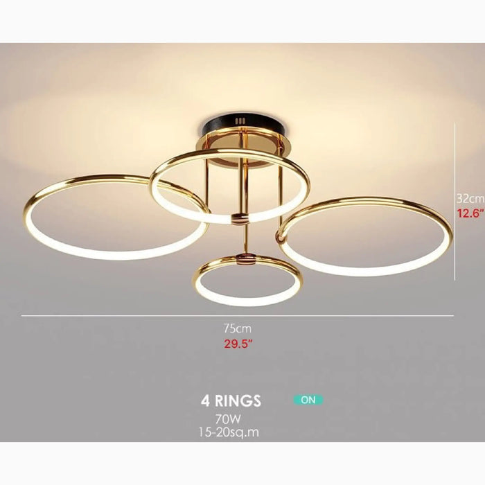 MIRODEMI® Bagolino | Luxury Ring LED Chandelier made of Electroplated Metal for Luxurious Living Room, Bedroom