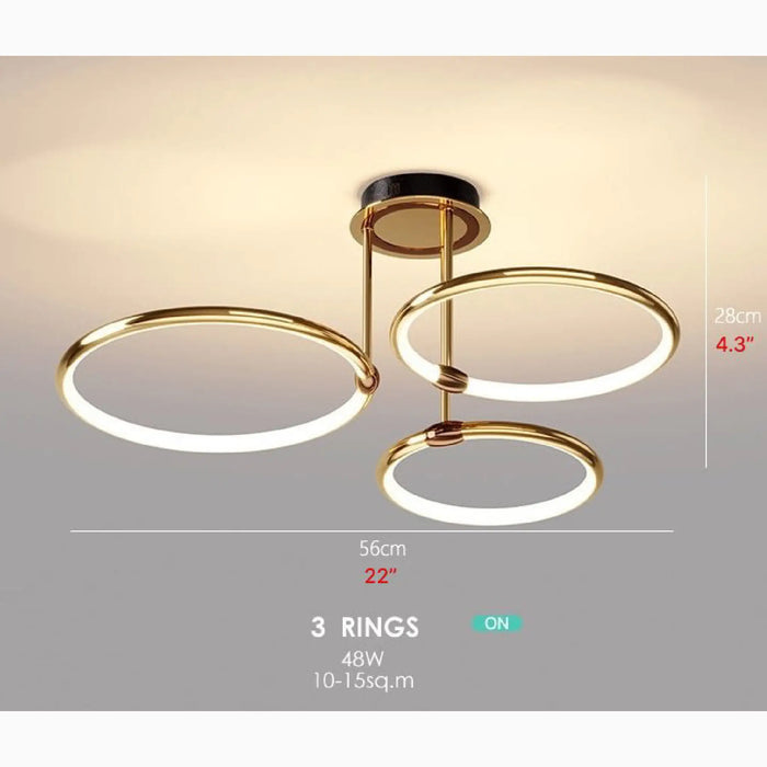 MIRODEMI® Bagolino | Luxury Ring LED Chandelier made of Electroplated Metal for Living Room, Bedroom Parameters