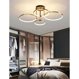 MIRODEMI® Bagolino | Luxury Ring LED Chandelier made of Electroplated Metal for Living Room, Bedroom