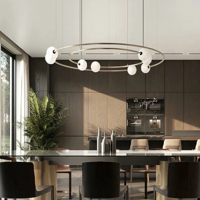 MIRODEMI® Baia e Latina | Planet Orbit Glass Ball LED Pendant Lamp for Amazing Living Room, Bedroom, Dining Room