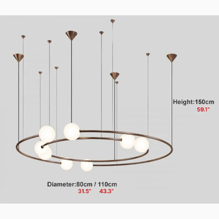 MIRODEMI® Baia e Latina | Planet Orbit Glass Ball LED Pendant Lamp for Living Room, Bedroom, Dining Room Parameters