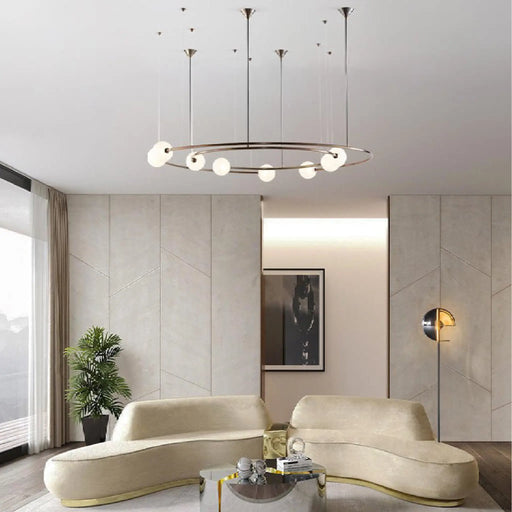 MIRODEMI® Baia e Latina | Planet Orbit Glass Ball LED Pendant Lamp for Living Room, Bedroom, Dining Room