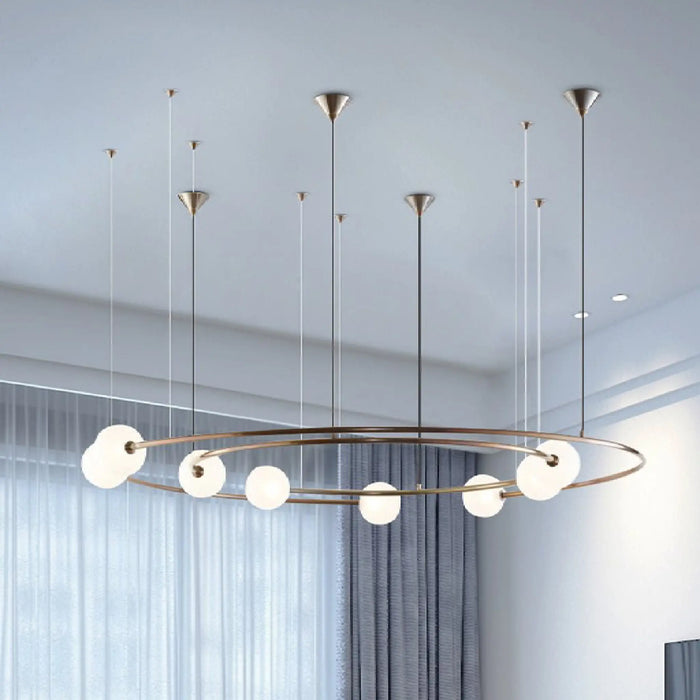 MIRODEMI® Baia e Latina | Planet Orbit Glass Ball LED Pendant Lamp for Living Room, Bedroom, Stylish Dining Room