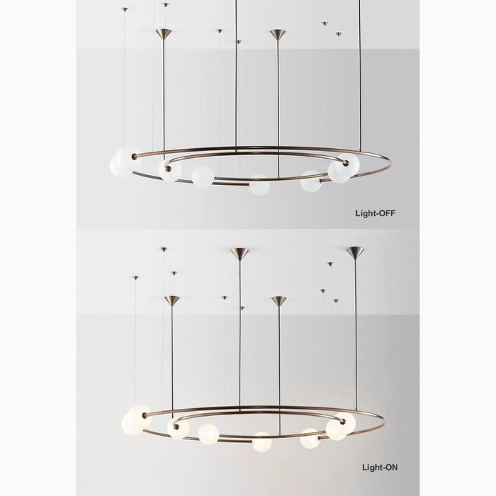 MIRODEMI® Baia e Latina | Planet Orbit Glass Ball LED Pendant Lamp for Living Room, Bedroom, Dining Room Variety