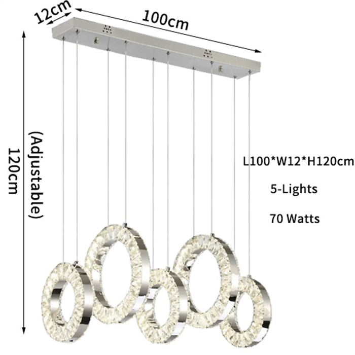 MIRODEMI® Baveno | Hanging Crystal Lighting for Staircase linear 5 pendants
