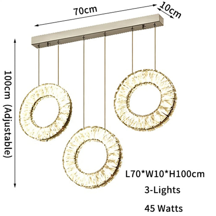 MIRODEMI® Baveno | Hanging Crystal Lighting for Staircase linear 3 pendants
