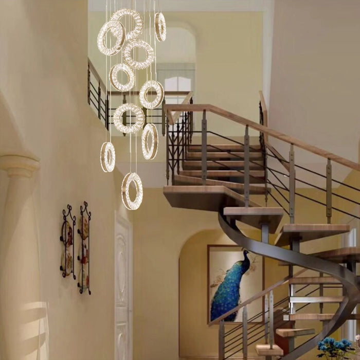 MIRODEMI® Baveno | Hanging Crystal Lighting for Stairwell