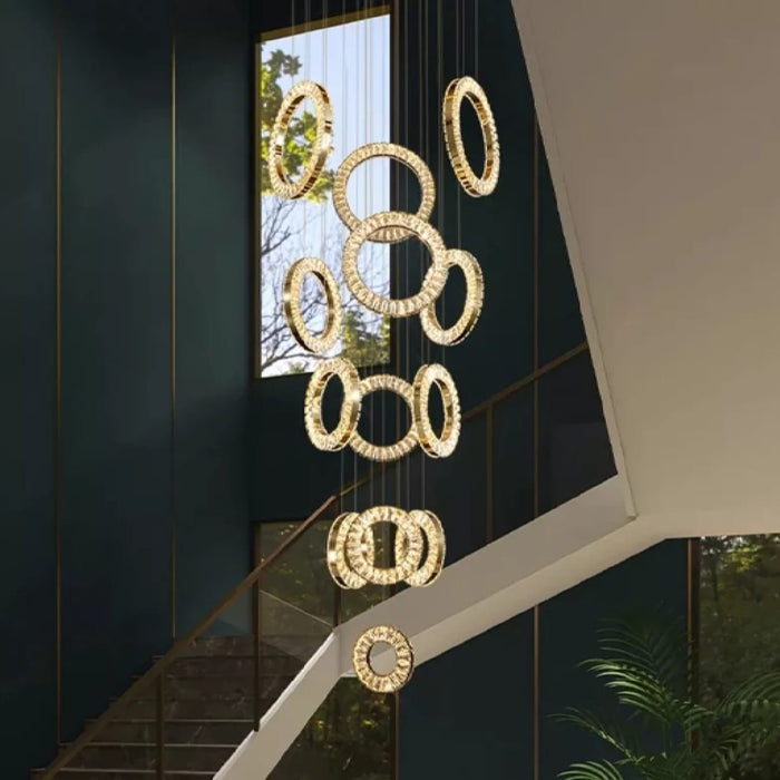 MIRODEMI® Baveno | Hanging Crystal Lighting for Staircase