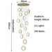 MIRODEMI® Baveno | Hanging Crystal Lighting for Staircase 15 lights spiral