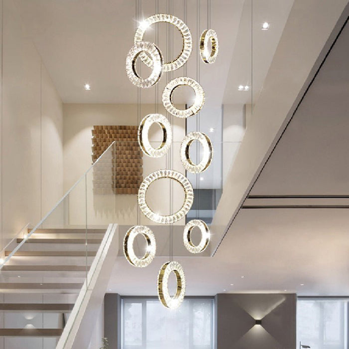 MIRODEMI® Baveno | Hanging Crystal Lighting for Staircase