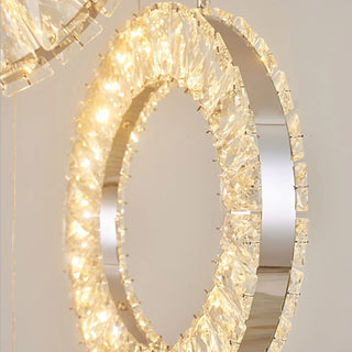 Hanging LED crystal lamp for staircase, lobby, living space, stairwell