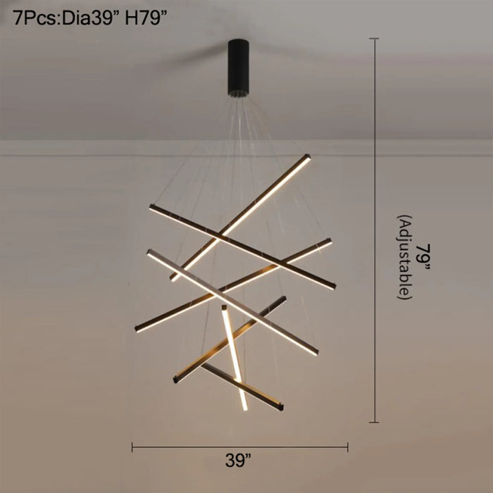 MIRODEMI® Bellagio | Luxury Designer Geometric Black LED Chandelier