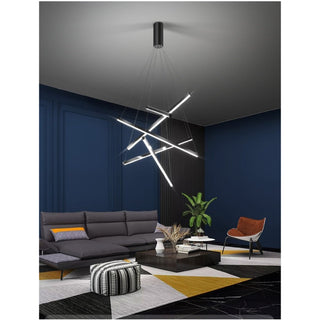 MIRODEMI® Bellagio | Black LED Chandelier 7 Lights / Warm Light 3000K