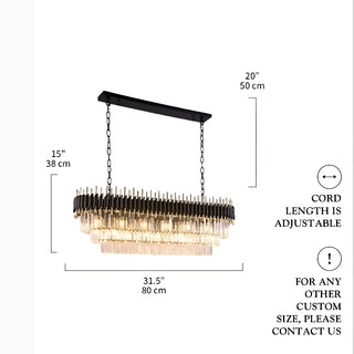 MIRODEMI® Bergeggi | Black Crystal Ceiling Chandelier Parameters 80cm