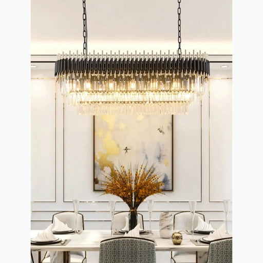 MIRODEMI® Bergeggi | Black Crystal Ceiling Chandelier for Living Room