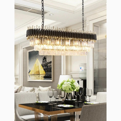 MIRODEMI® Bergeggi | Black Perfect Crystal Ceiling Chandelier for Living Room