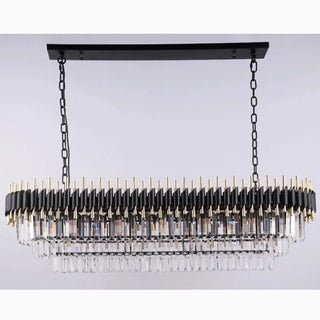 MIRODEMI® Bergeggi | Black Crystal Modern Ceiling Chandelier for Living Room